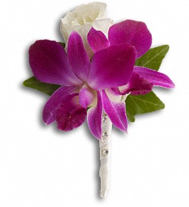 Fresh in Fuchsia Boutonniere in Kentwood LA, Glenda's Flowers & Gifts, LLC