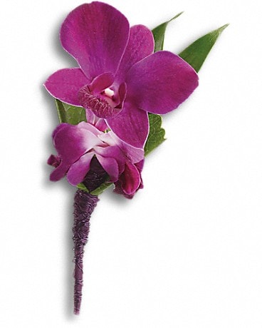Perfect Purple Orchid Boutonniere Boutonniere