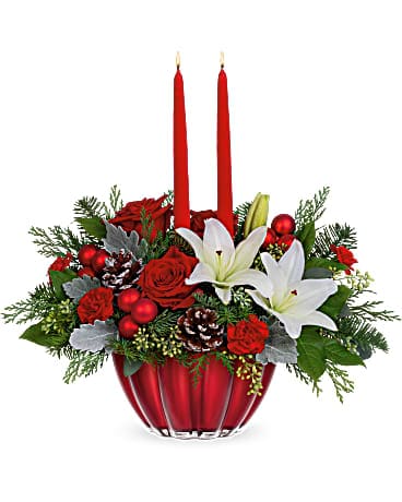 Teleflora's Joyous Christmas Centerpiece Bouquet